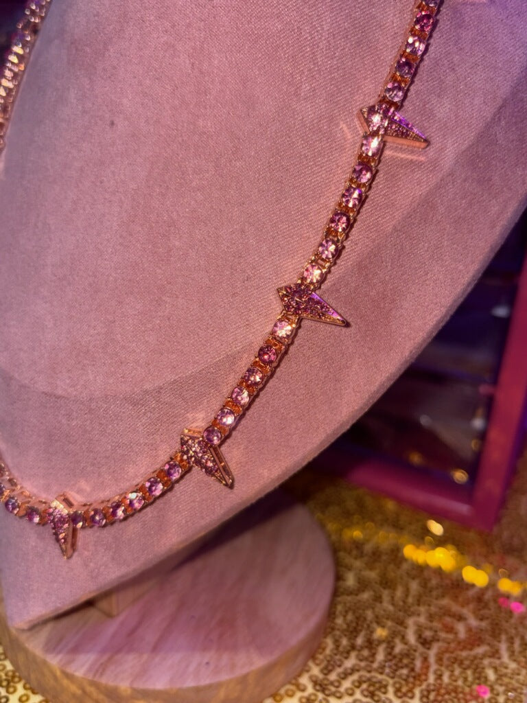 Pink sharks tooth necklace 🦈💕