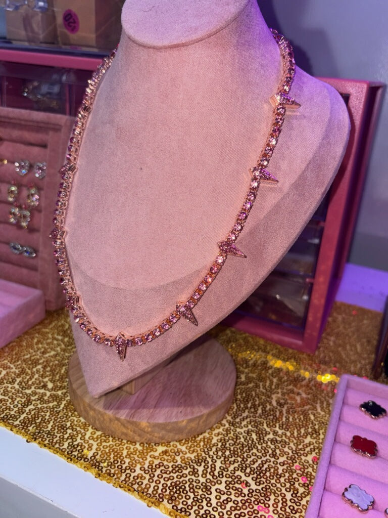 Pink sharks tooth necklace 🦈💕